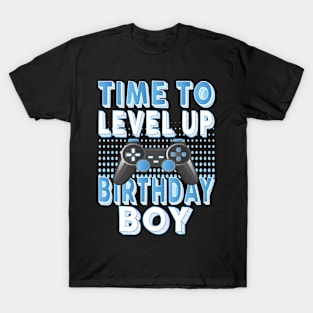 Time To Level Up Birthday Boy Video Game Lover Party graphic T-Shirt